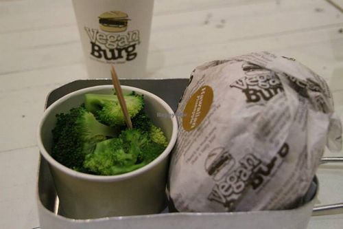 Broccoli florets at Veganburg - Marina Bay in Central Singapore
