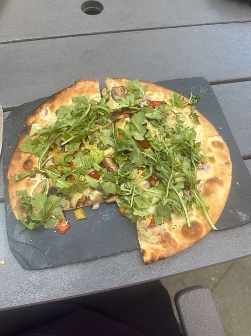 Goat Veggie Pizza removed cheese   at The Fainting Goat Wine Bar and Restaurant in Wallace