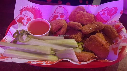Nuggets and hot sauce with celery (!!!) at MOJO  in Harrogate