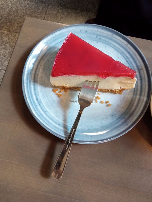 Wegański sernik z truskawkami at NIEcukiernia FIT CAKE  in Wroclaw