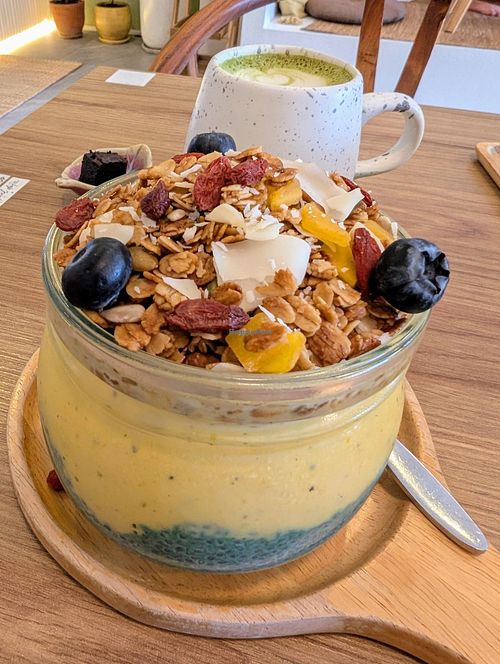 Mango spirulina chia seed at Kia Ora Café in Koh Phangan