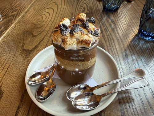 A chocolate dessert   at Blossom & Root Kitchen in Danville