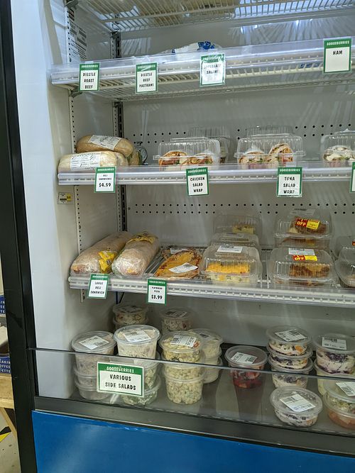 all meaty cheesey deli stuff at Gooseberries in Grants Pass