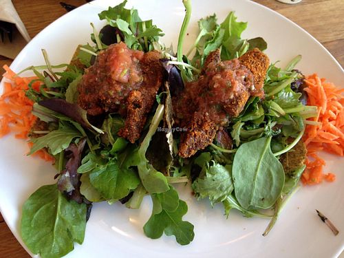 fried avocado rolled tacos at 118 Degrees Community Cafe in Laguna Niguel