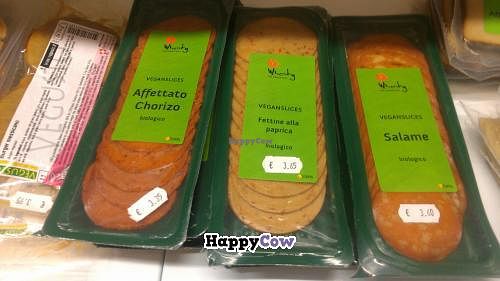 Vegan salame at Veggie Market in Bologna