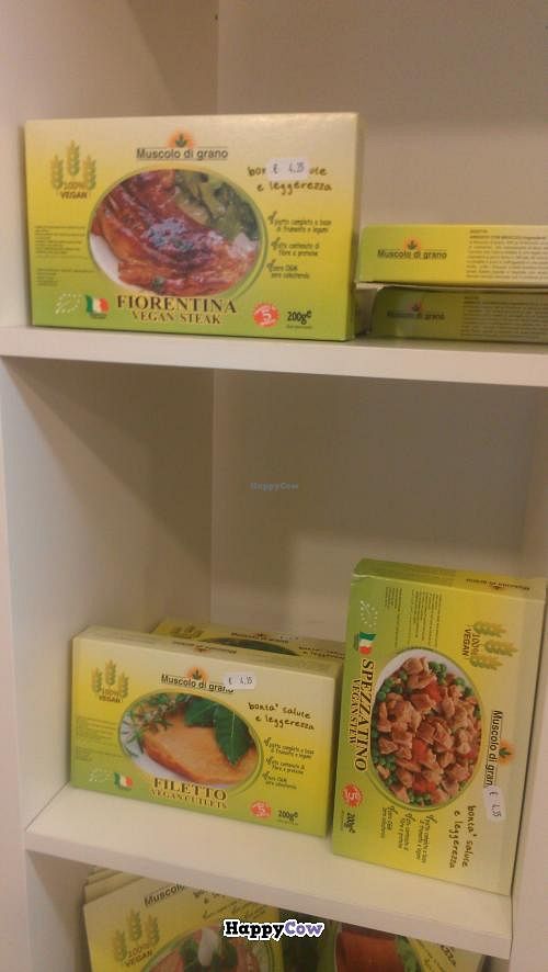 Vegan steaks at Veggie Market in Bologna
