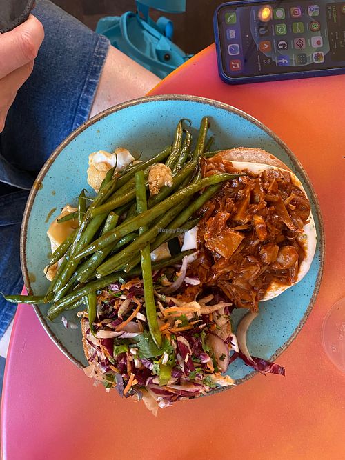 pulled jackfruit burger at The Gallery Cafe in East London