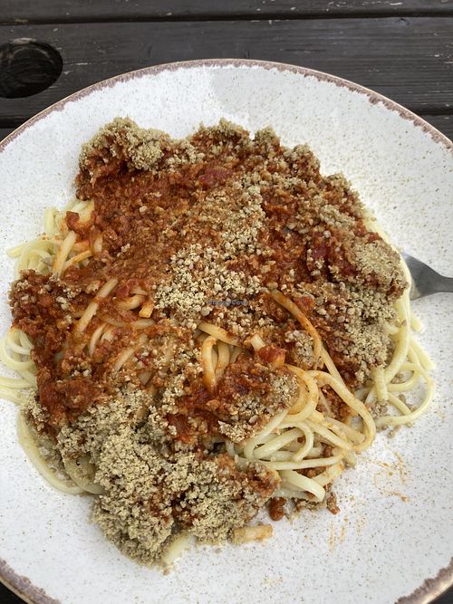 Excellent spaghetti bolognese  at The Gallery Cafe in East London