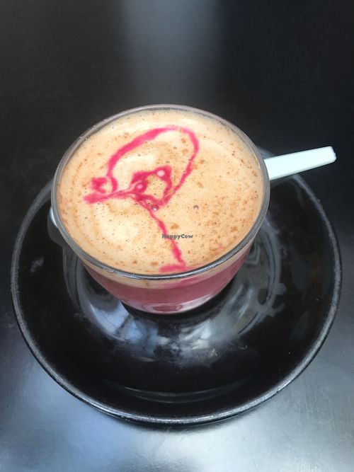 Beet Root Latte at The Gallery Cafe in East London