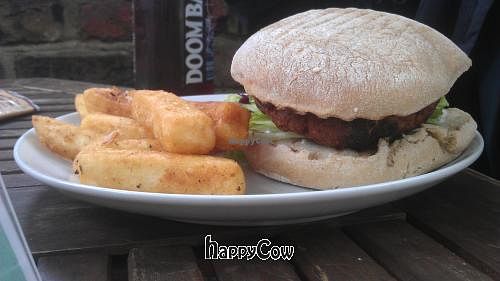 Vegan Burger & Chips at The Gallery Cafe in East London