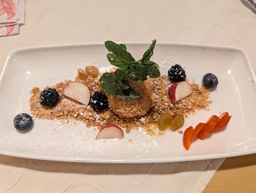 Veganer Marillenknödel at Sommelier Gottfried Steiner - Gasthaus Großvenediger in Lienz