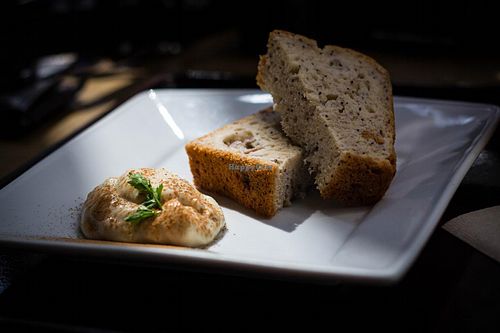 Banana Bread with Tofu Soy Cream  at Pure Cafe in Tokyo