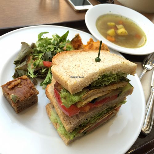 yummy sandwich, filling meal at Pure Cafe in Tokyo