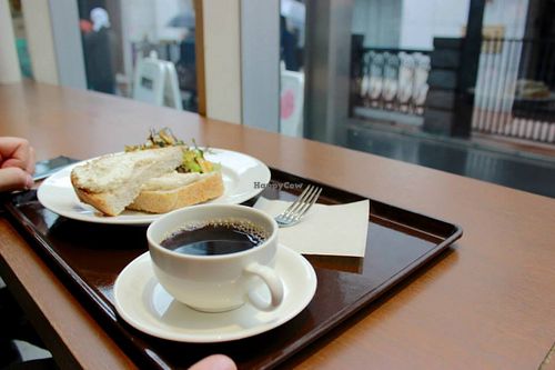 toast with tofu spread at Pure Cafe in Tokyo
