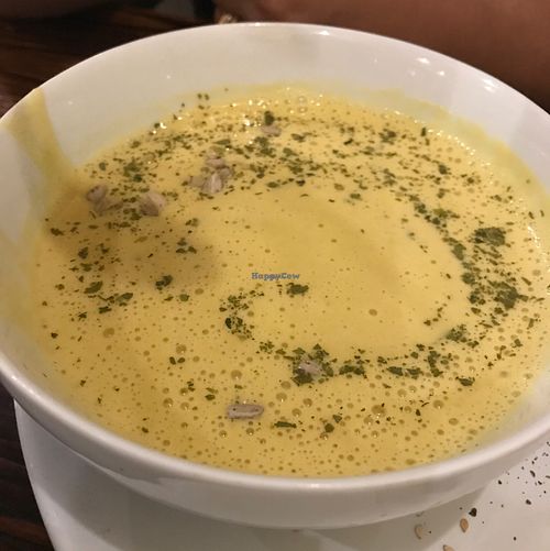 Creamy Corn Chowder at VegiOasis in Huntington Beach