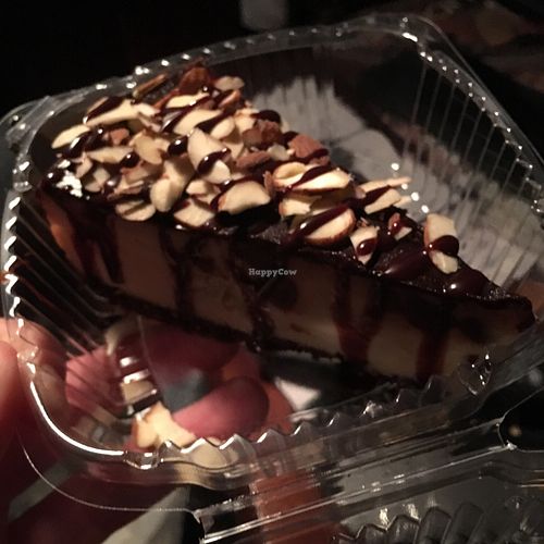 Cheesecake, to-go, worth returning for! It was delicious! at VegiOasis in Huntington Beach