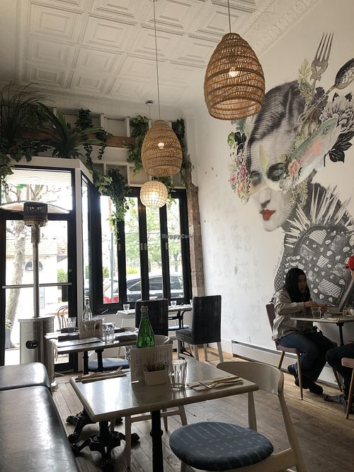 Pretty interior style at Le Salbuen Cafe Market in Montclair