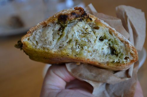 pesto dayia cheese roll (vegan) at Timeless Coffee Roasters and Bakery in Oakland