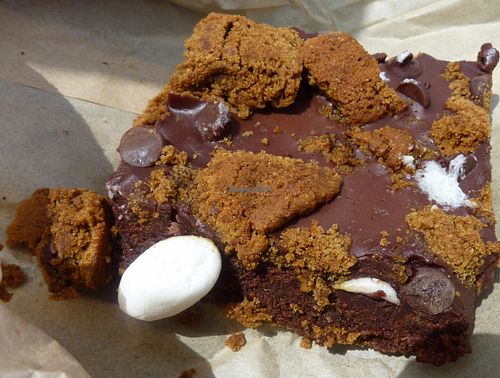 Timeless' deliciously decadent brownie at Oakland VegFest 2016 at Timeless Coffee Roasters and Bakery in Oakland