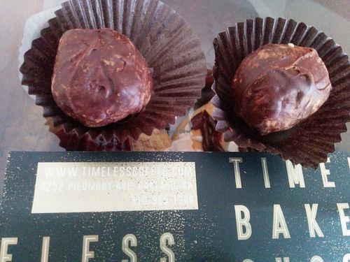 Chocolate truffles  at Timeless Coffee Roasters and Bakery in Oakland