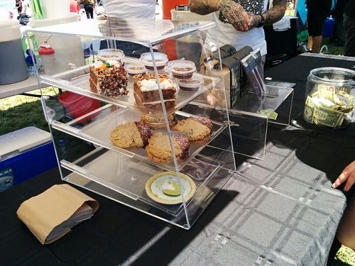 dessert case at Oakland VegFest 2017. at Timeless Coffee Roasters and Bakery in Oakland