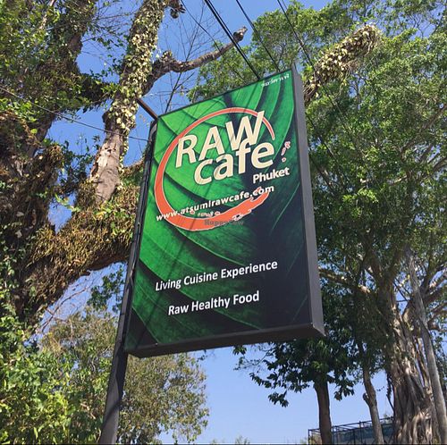 signboard at Atsumi Raw Cafe in Phuket