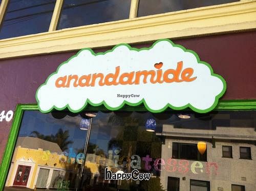 Front window of the newly opened Anandamide : Psychedelicatessen in Long Beach, CA. at Anandamide - Psychedelicatessen in Long Beach