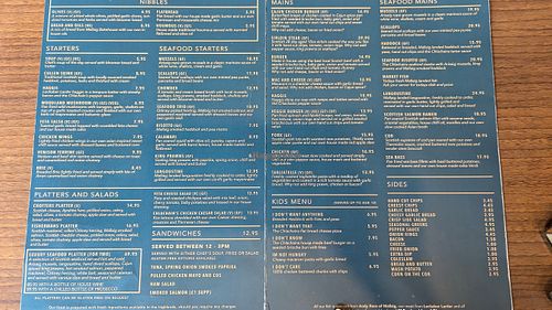 Menu, July 2024 at The Chlachain Inn in Mallaig