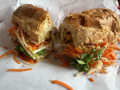 Tofu banh mi with vegan mayo   at Nikki's Bánh Mi in Portsmouth