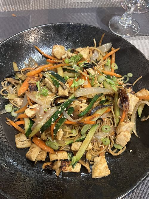 Vegetable noodles  at Sakura House in Sete