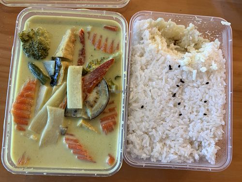 Green mild curry & jasmine rice. 10/10  at Chang Siam in Kerikeri