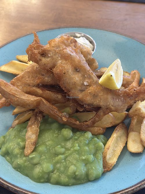 Banana blossom and chips  at Tafarn Pencei Cafe Bar in Porthmadog