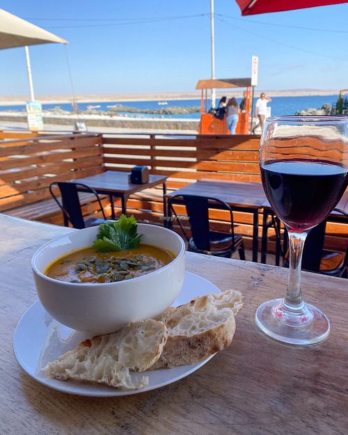 Crema de Zapallo (Cream of pumpkin soup). at El Bahiano Pizza Bar in Caldera