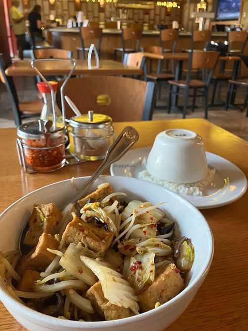 2025 Vegan Chef Challenge - Stir Fry Cabbage with Tofu. Mild flavor profile as served, but really came  to life with a splash of soy sauce. at Sawatdee and Zushiya in Maple Grove