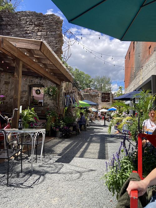 Large outdoor patio   at Saint Paul Brewing in St Paul