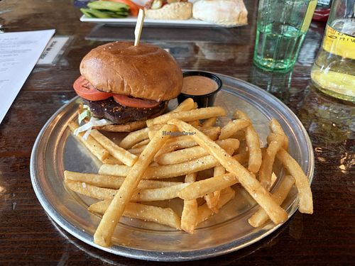 Veggie patty + fries  at San Juan Island Brewing Company in San Juan Island