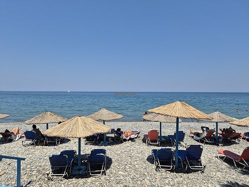 The view on the sea at Taverna Maleme Beach Bar in Crete