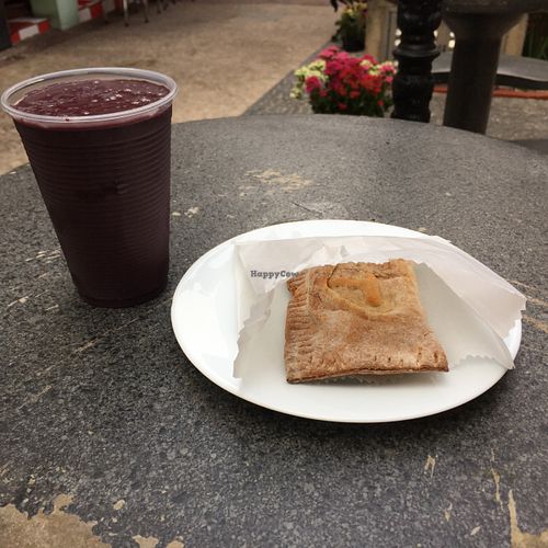 My choices - acai juice with tofu samosa. at Mate in Sao Paulo