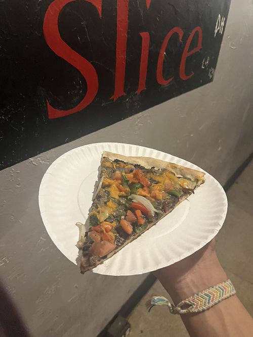 The best vegan pizza by the slice! 🍕   at Mesa Pizza in Iowa City