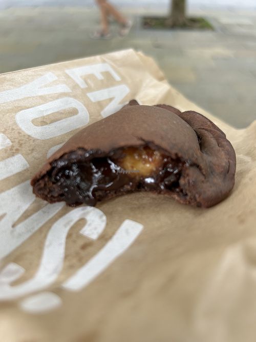 Inside of chocolate and banana   at Las Muns in San Sebastian