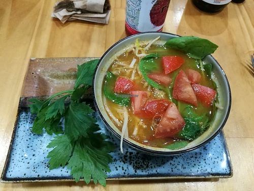 Pumpkin Tom Yum soup at Mana Kai in Busselton