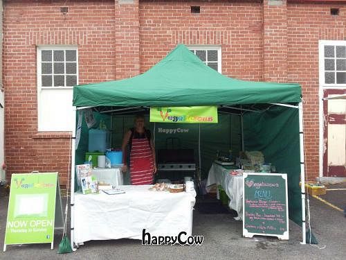 Our brand new marquee & BBQ being used for first time at Kingston Market 10th Feb 2013. No animal product ever cooked on this BBQ while we have it   at Vegelicious in Coningham