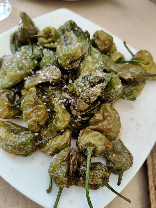 Pimientos de padrón at El Tabanu in Celorio