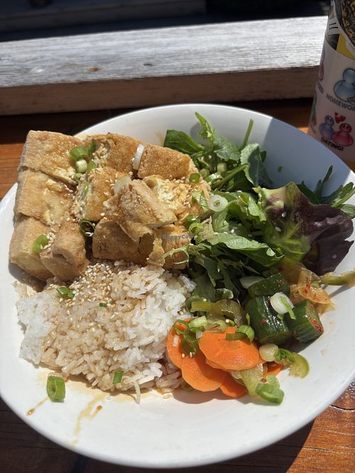 daily rice bowl with teriyaki tofu  at The West Side Kitchen in Orcas Island