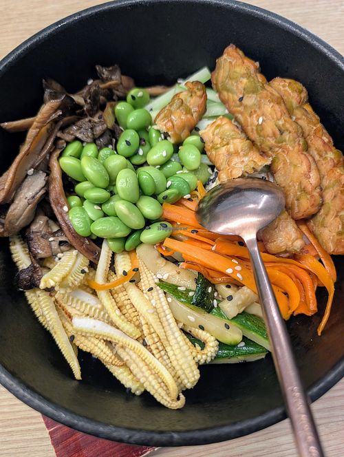 Tempeh bowl at Root Kitchen in Taipei
