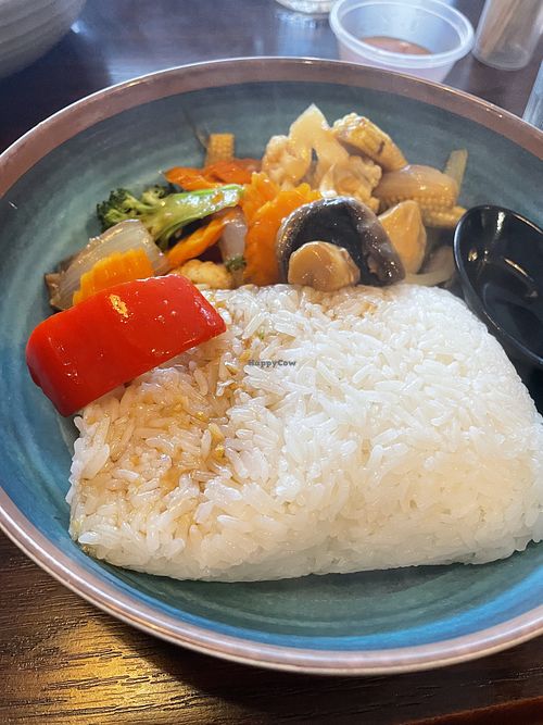 No 8 with veg and sticky rice   at Darlings of Settle in Settle