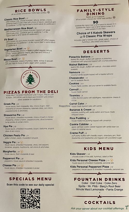 Menu page 2  at Pita Kabob in Visalia