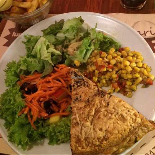 vegetarian pie with fries.  at Cafe de Plak in Nijmegen