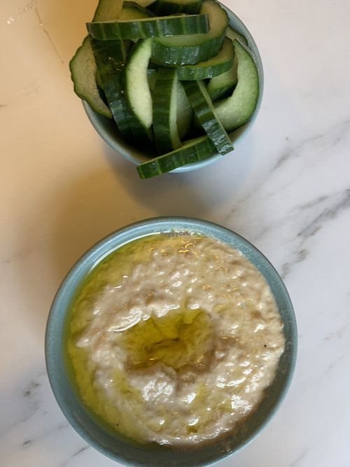 Baba ganoush with cucumber  at Grilko in Wokingham