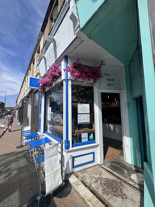 It’s sunny in Scotland!   at Nixos Greek Street Food in Edinburgh